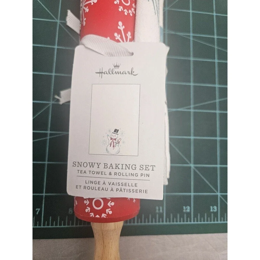 Hallmark Snowy Baking Set Snowman Tea Towel & 12